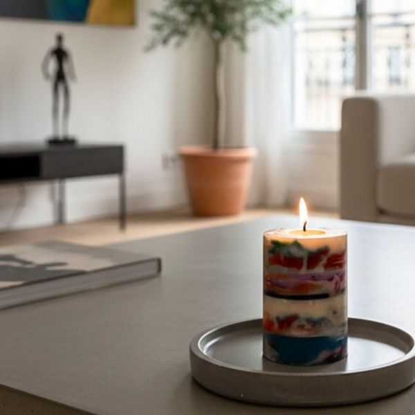 Upcycling Schichtkerze «Konglomerat»